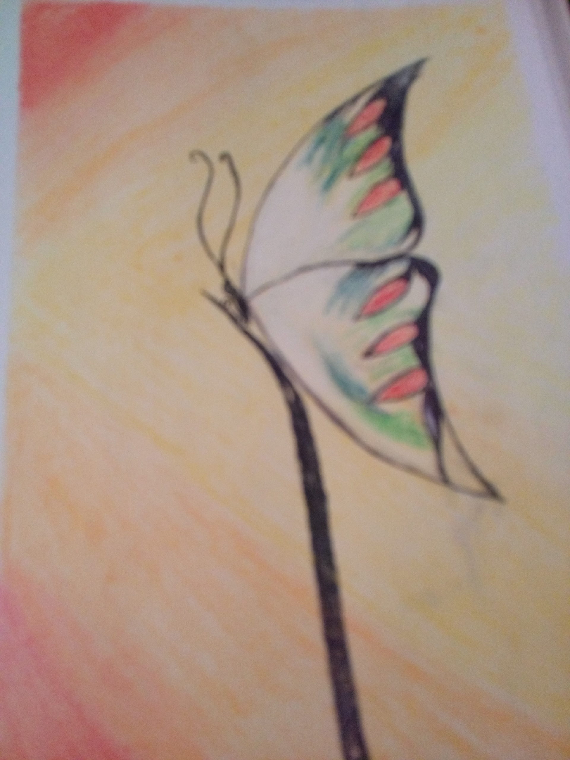 papillon pastel a l'huile