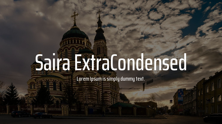 Saira extracondensed police libre de droits